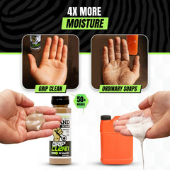 Grip Clean: arcilla natural y pumice para remover suciedad sin irritar la piel.