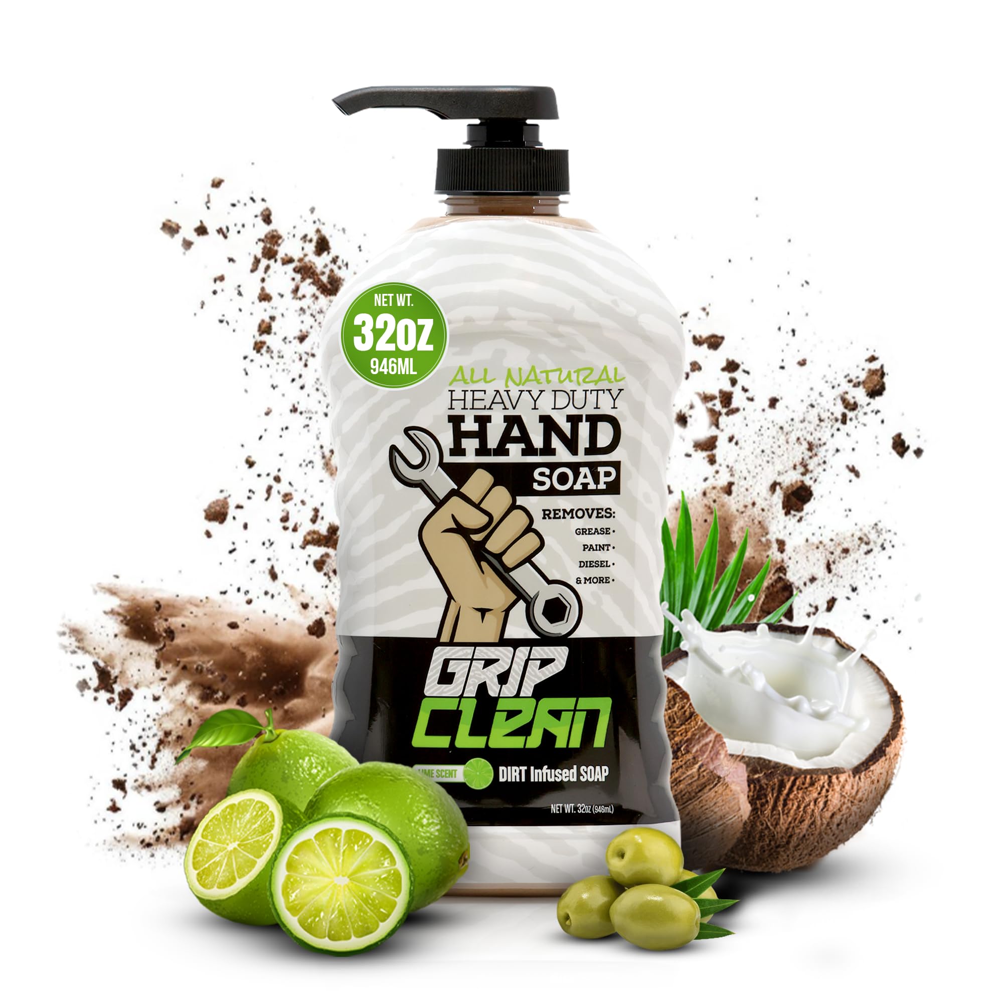Grip Clean: botella de 32 oz lista para uso en taller, limpieza profunda