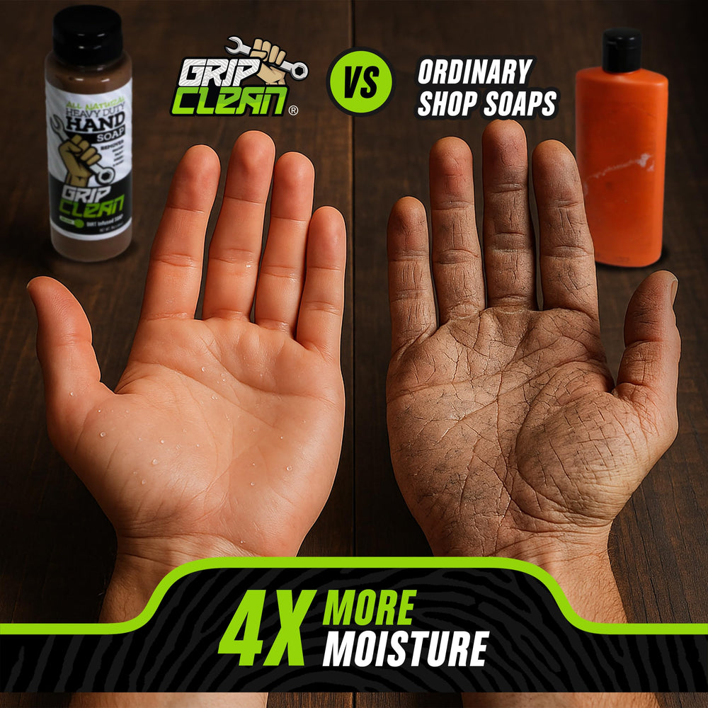 Grip Clean con aceite de coco para humectar durante la limpieza