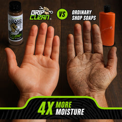 Grip Clean con aceite de coco para humectar durante la limpieza