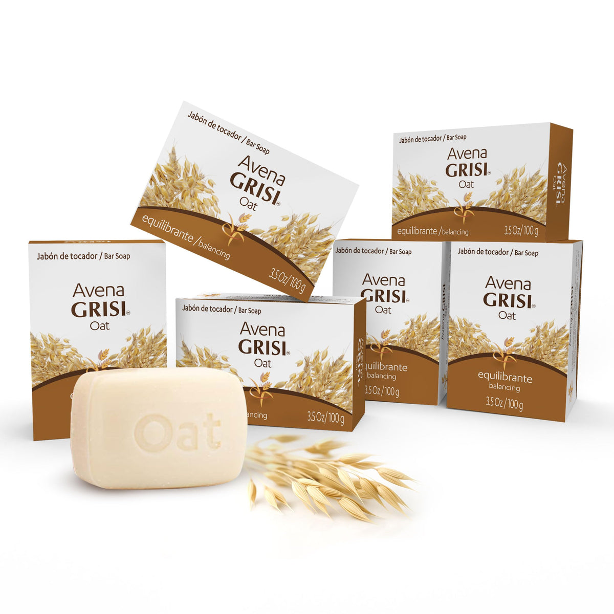 Grisi Oatmeal Bar Soap pack for family daily cleansing.