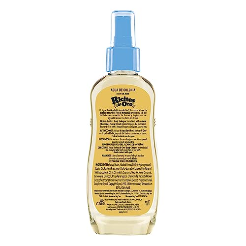 Grisi Ricitos Oro Cologne spray application demonstrates even distribution