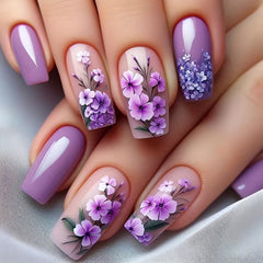 GRITOSE uñas acrílicas con diseño floral y brillo para eventos