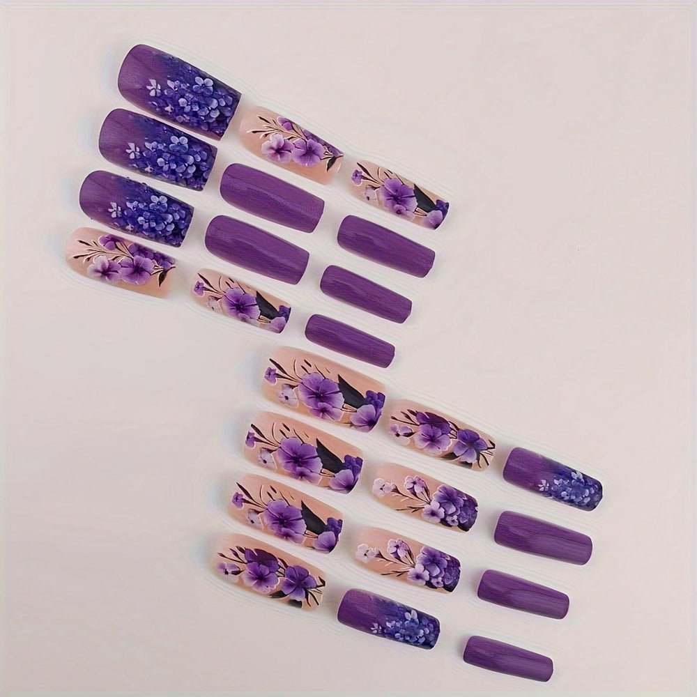GRITOSE uñas moradas con brillo, look elegante y moderno