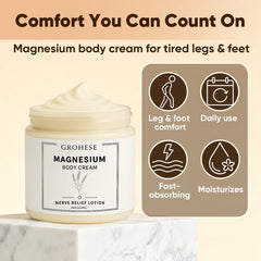 GROHESE Neuropathy Cream label closeup highlighting ingredients for daily use.