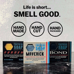 Grondyke Tactical Soap exfoliating texture shot highlighting deep clean and manly refresh