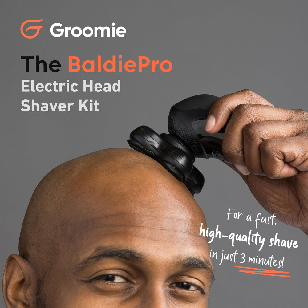 Groomie BaldiePro ergonomic side grip for comfortable precise trimming