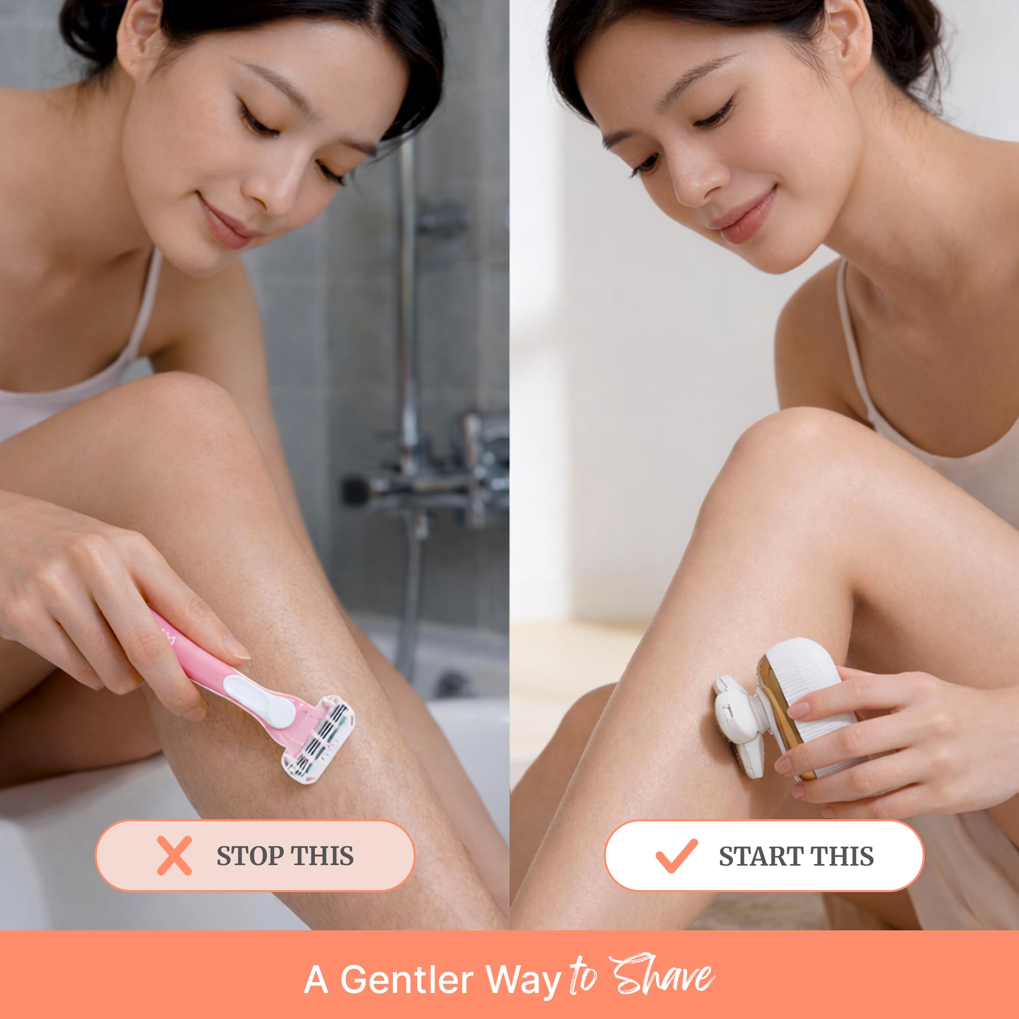 Groomie Hers LuxePro body shaver ergonomic head for contour grooming