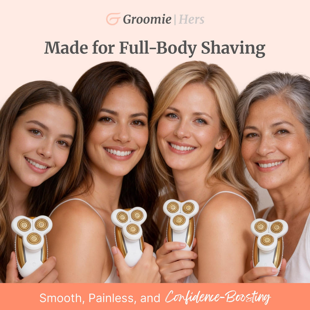 Groomie Hers LuxePro body shaver rechargeable battery for cordless use