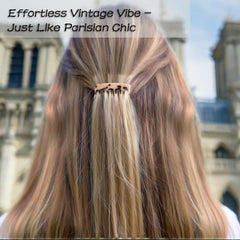Groqrsn peines franceses pequeños, primer plano, acabado elegante para looks vintage.