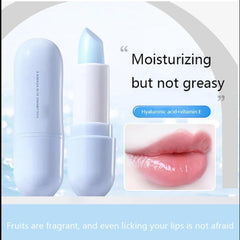 Grospe blue tube lip balm close-up shows moisturizing formula for soft lips