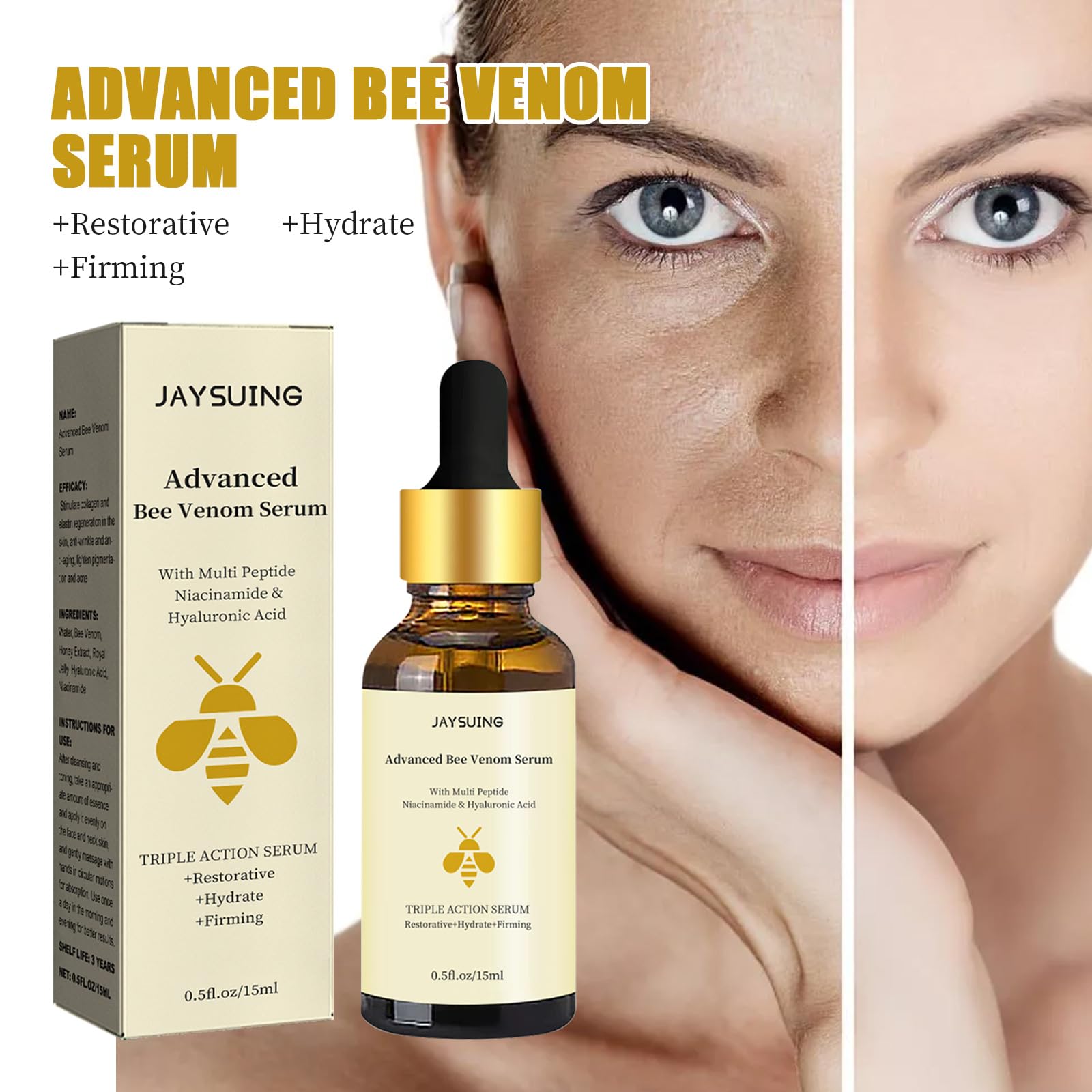 Grospe Bee Venom Serum packaging display highlighting premium skincare ritual