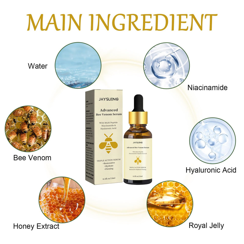 Grospe Bee Venom Serum texture application shot demonstrating silky, plumping feel
