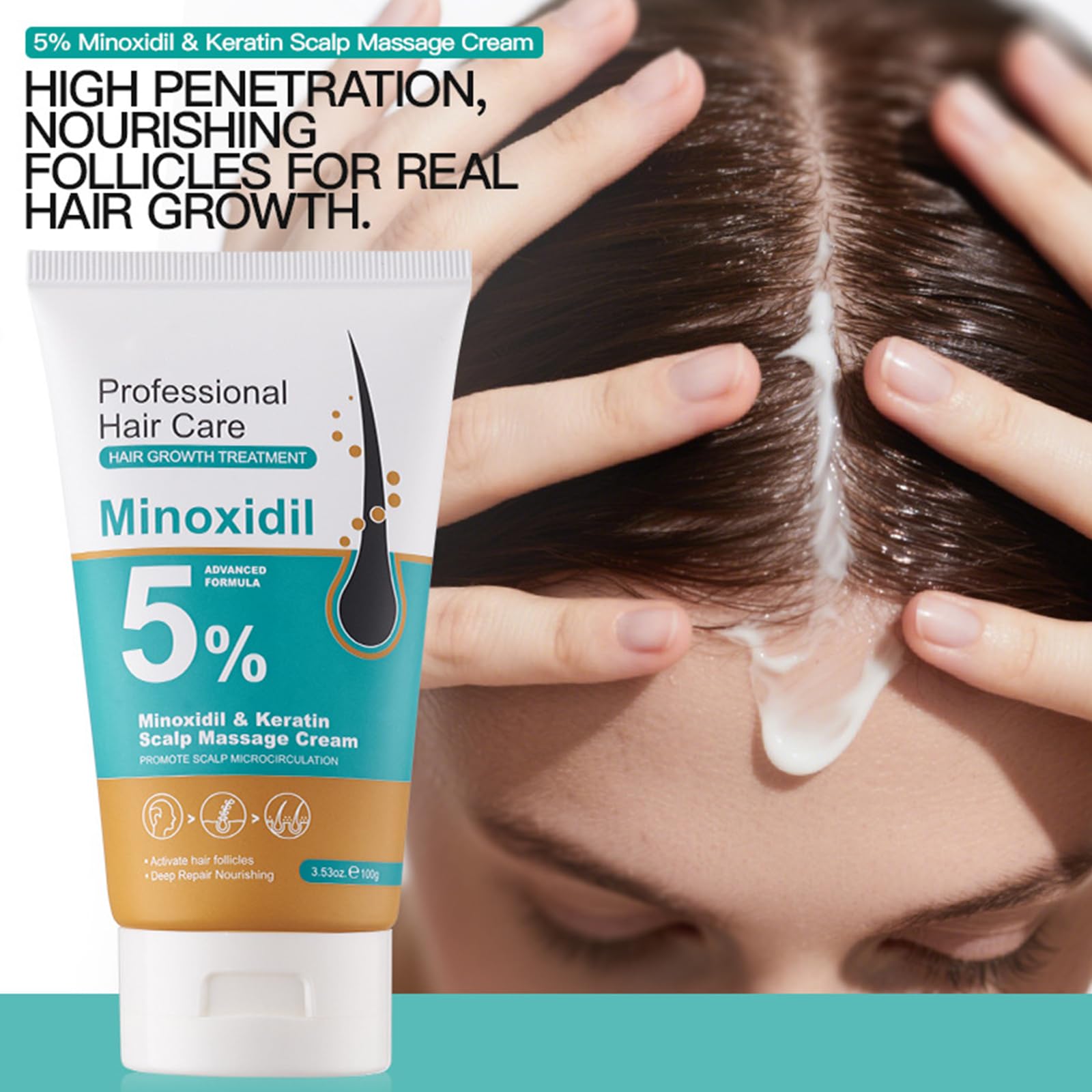 Grospe Minoxidil para cuero cabelludo, diseño de uso diario cómodo