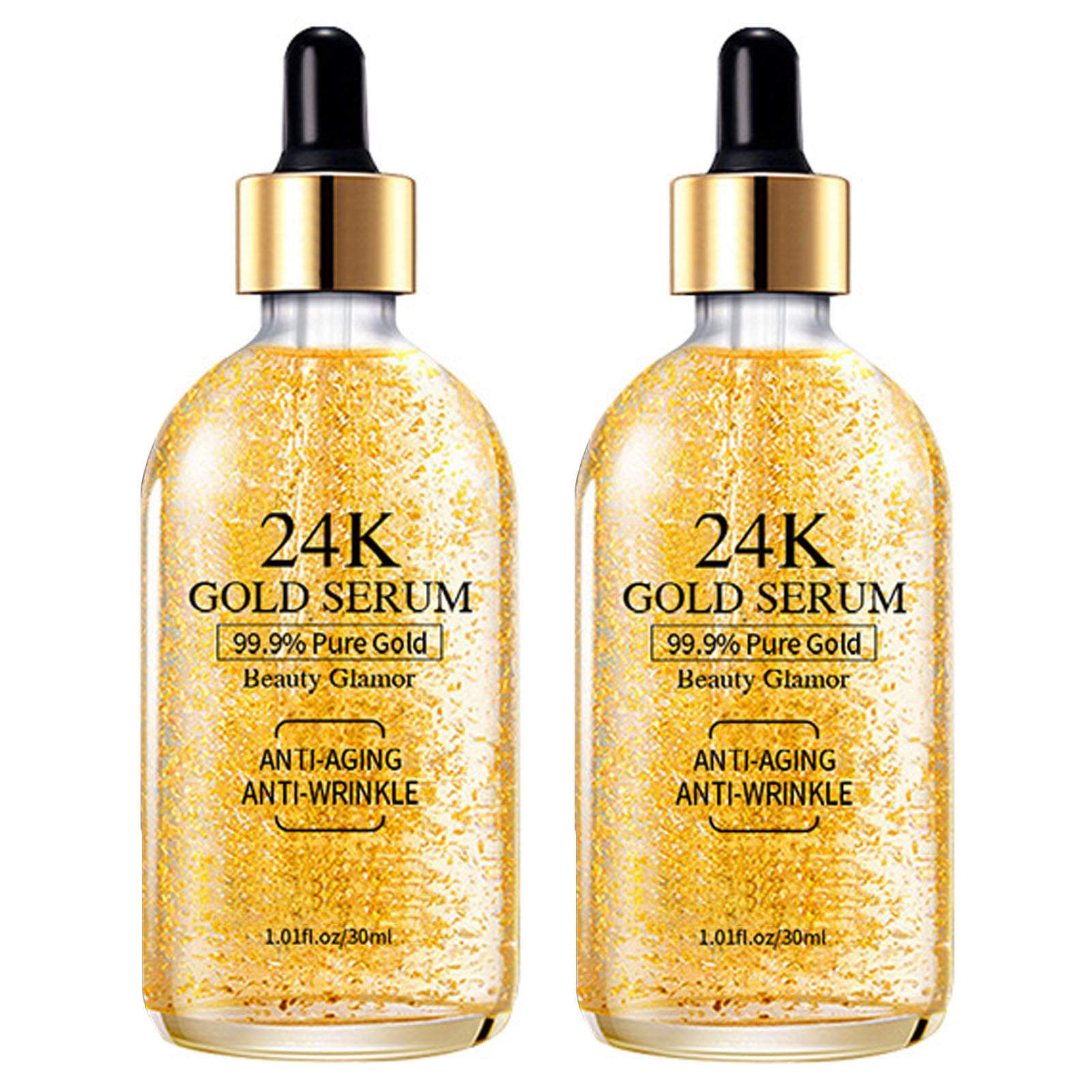 Grospe 24K Gold Serum, frente del frasco, brillo suave para la piel