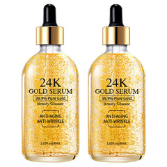 Grospe 24K Gold Serum, frente del frasco, brillo suave para la piel