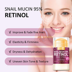 Grospe snail mucin stick being applied reveals smooth, fast-absorbing texture.
