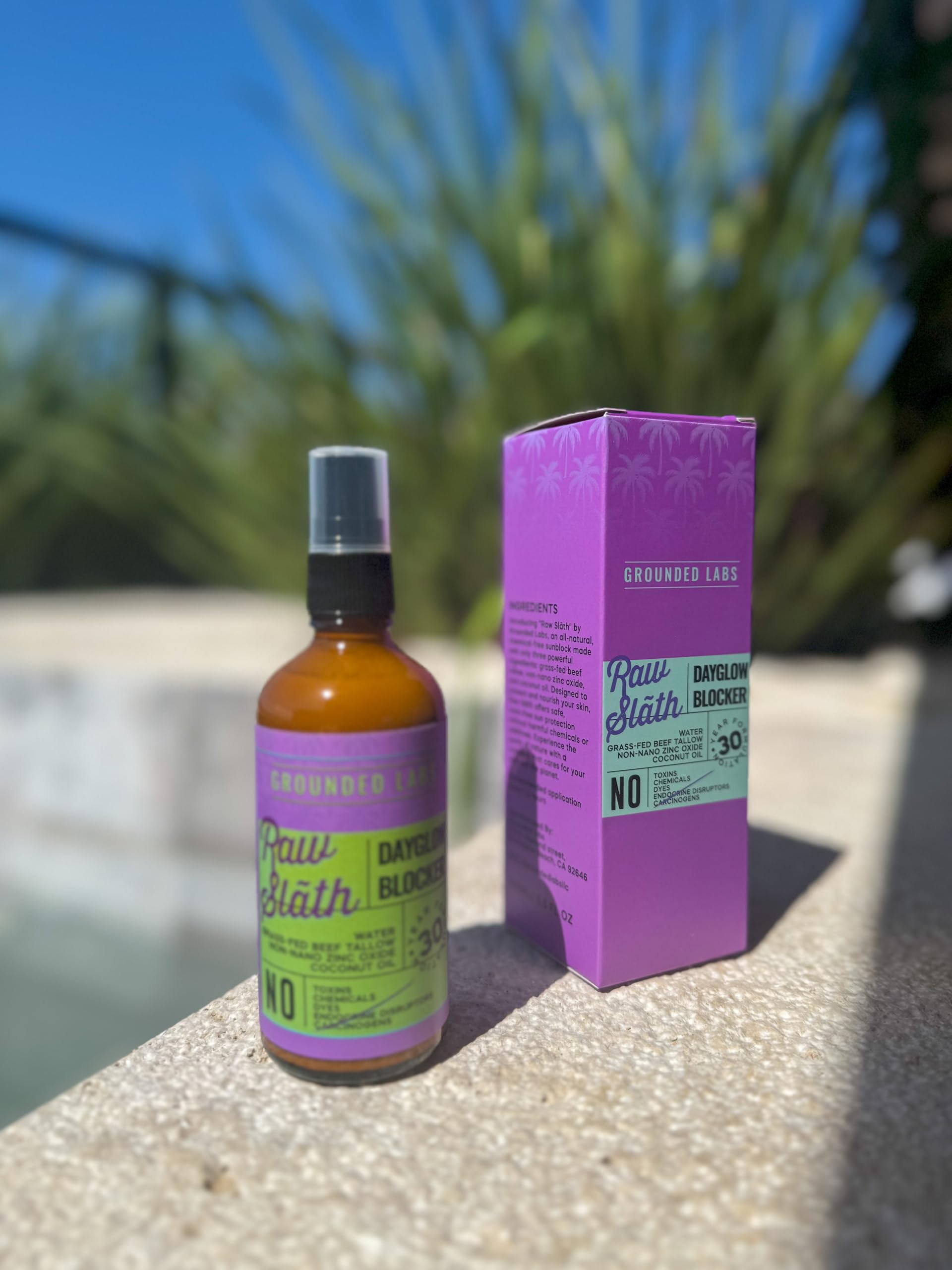 Grounded Labs sunblock during swim or hike showing water-resistant protection.