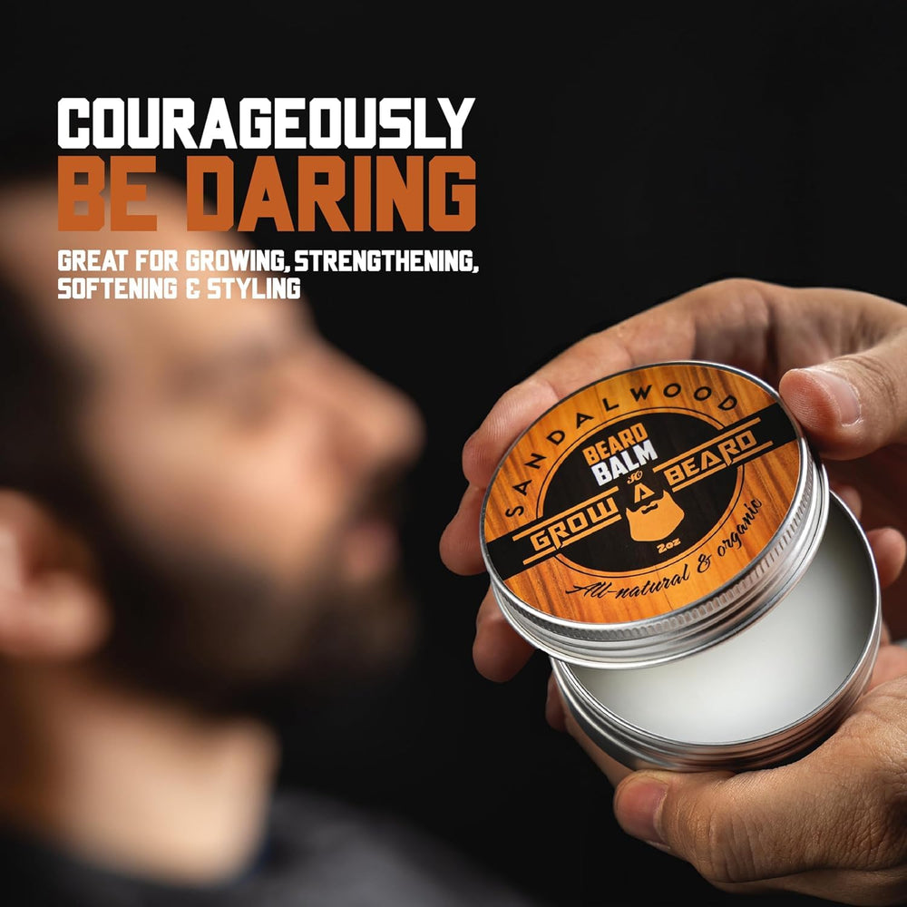 Grow Alpha Beard application hands spreading leave-in conditioner
