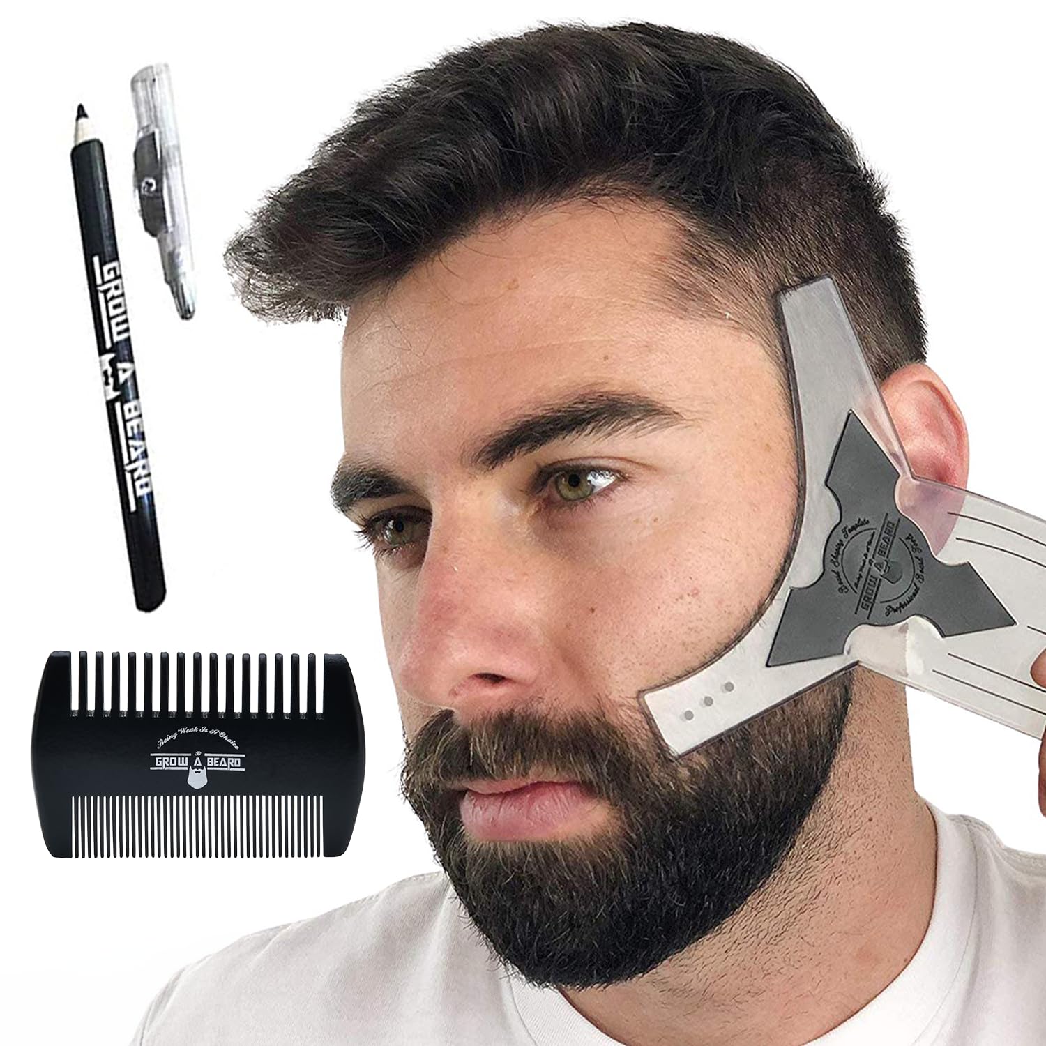 GROW ALPHA BEARD beard shaper tool for precise lines at home