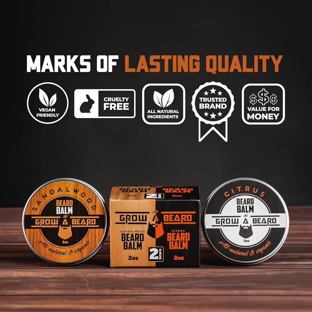 Grow Alpha Beard citrus balm jar offers refreshing daytime fragrance