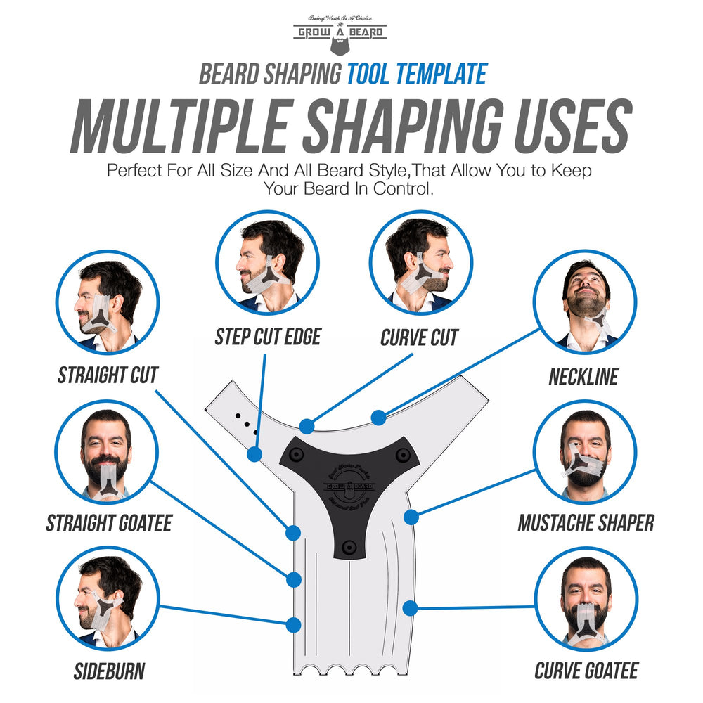 GROW ALPHA BEARD lineup template guides cheek and neck lines