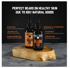 Grow Alpha Beard ingredients card highlighting jojoba and argan oils