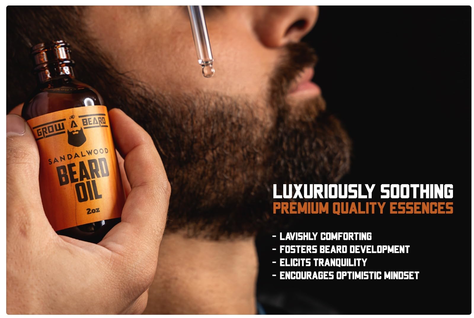 Grow Alpha Beard bottle pour demonstrating a lightweight finish