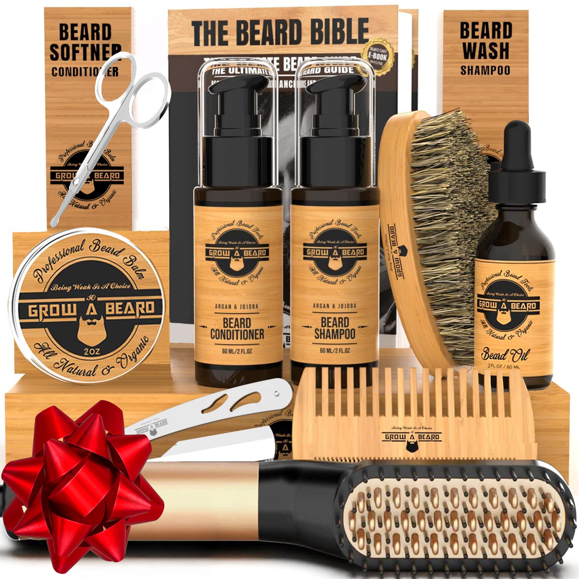 Grow Alpha Beard heated straightener in action for sleek beard styling