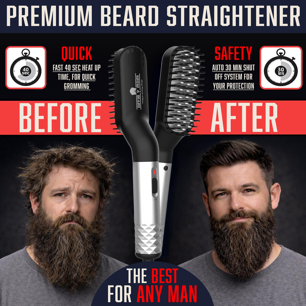 Grow Alpha Beard straightener with adjustable heat for versatile styling