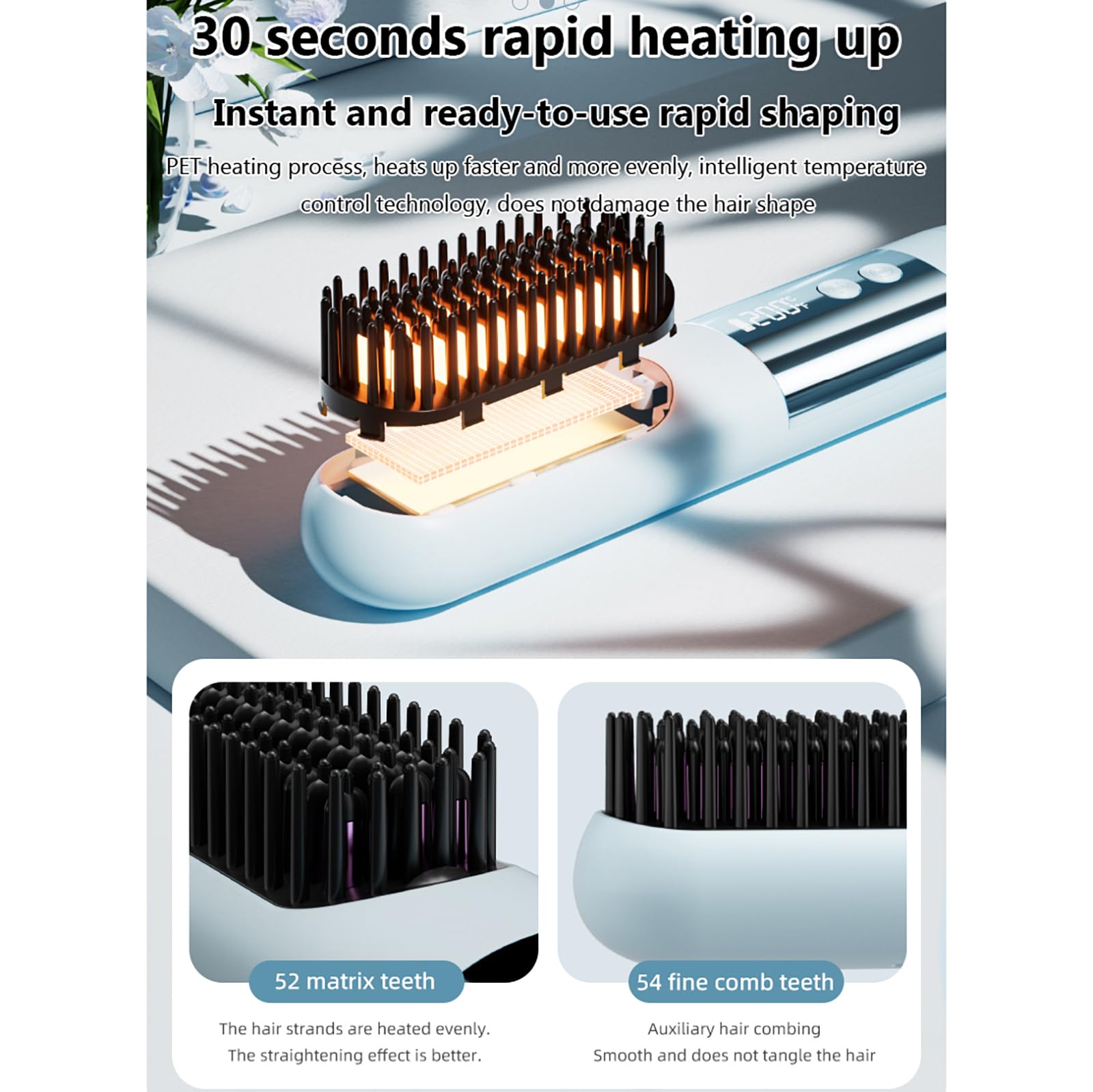 Growalleter Go Brush Pro 2500mAh USB-C rechargeable for cordless styling