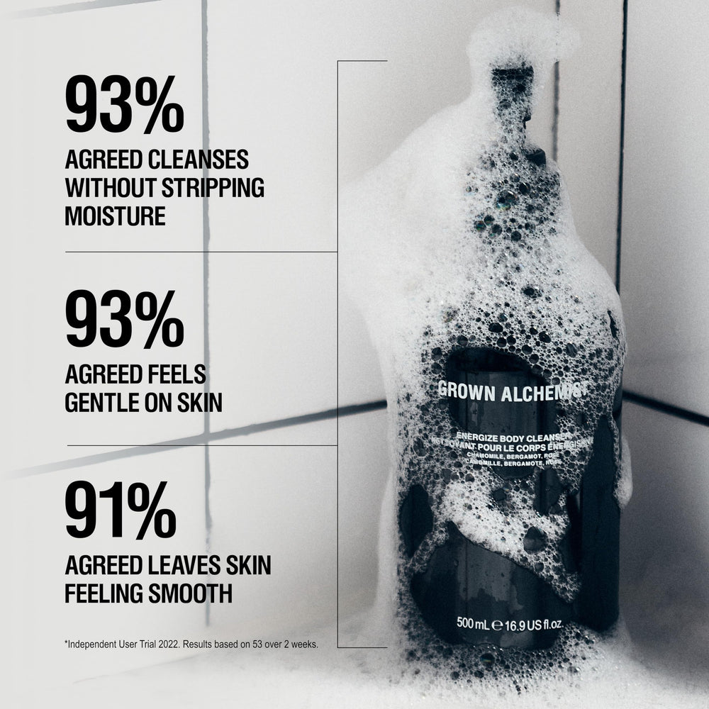 Grown Alchemist Energize Botanicals Chamomile image emphasizes calming botanical blend.