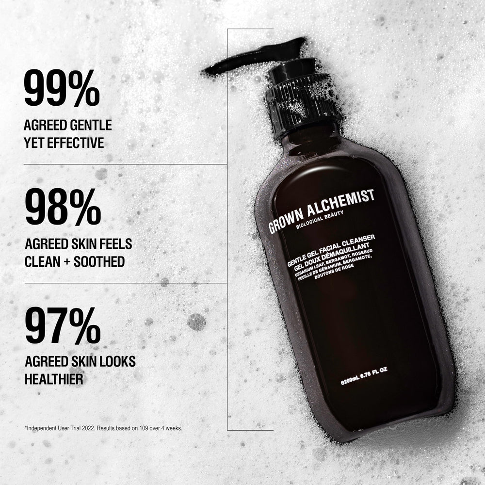 Willow Bark exfoliation detail in Grown Alchemist Gentle Gel Facial Cleanser
