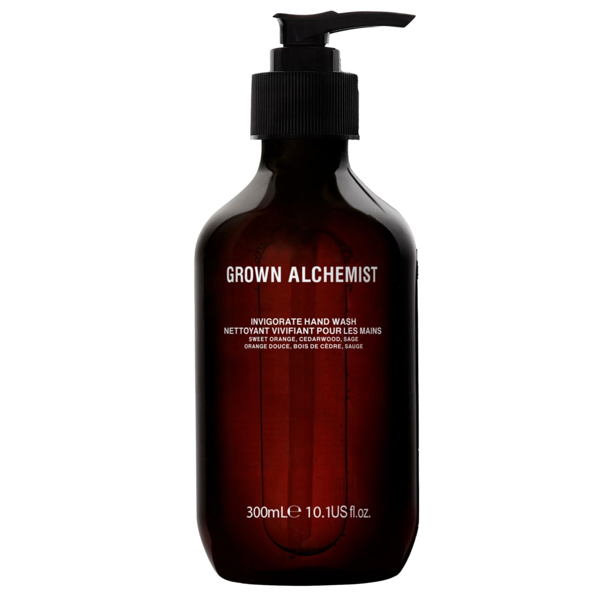 Grown Alchemist Invigorate Hand Wash bottle delivering a refreshing cleanse.