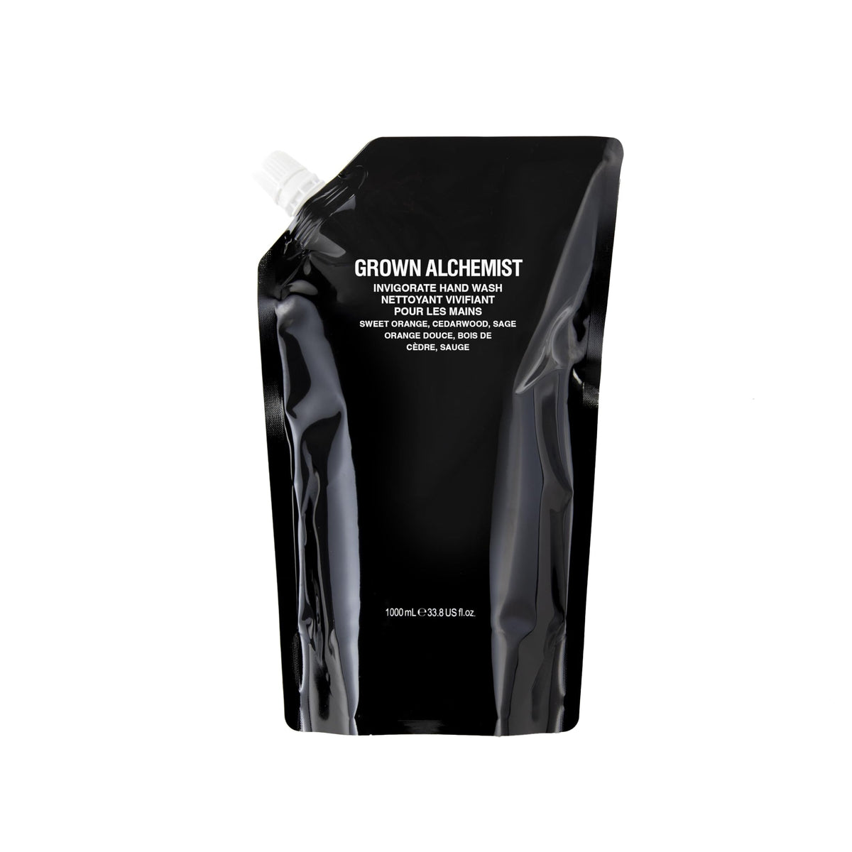 Grown Alchemist Invigorate refill bottle label for premium hand cleansing