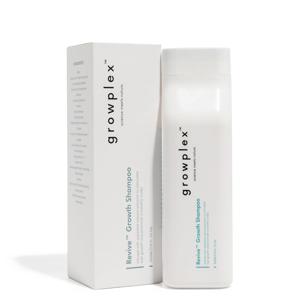 Growplex Revive bottle on shelf signaling daily scalp refreshment.