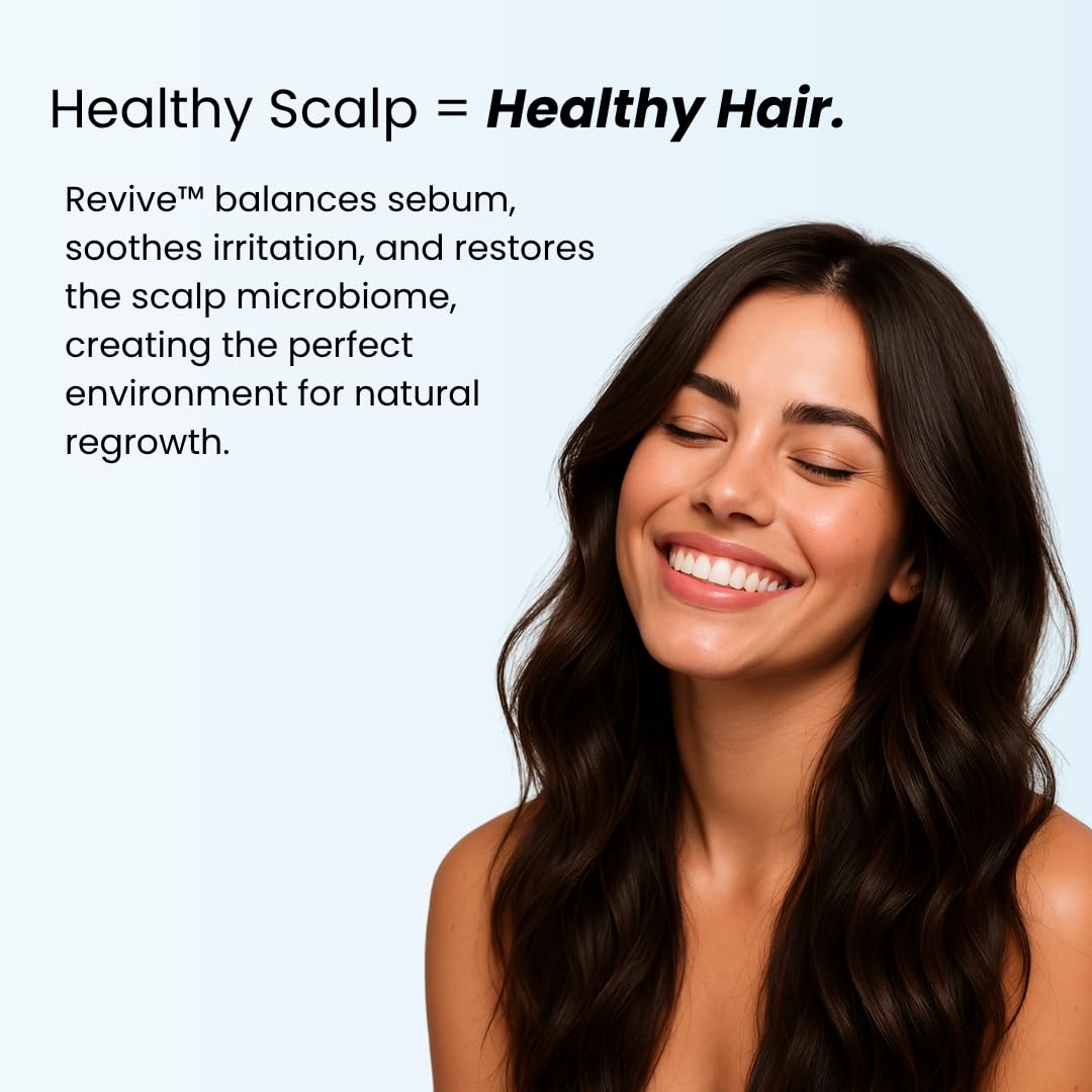 Growplex Revive rosemary oil highlight for invigorated scalp.