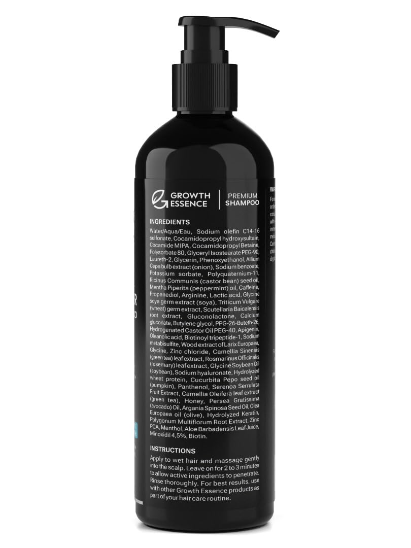 Growth Essence Minoxidil Shampoo sulfate-free daily use