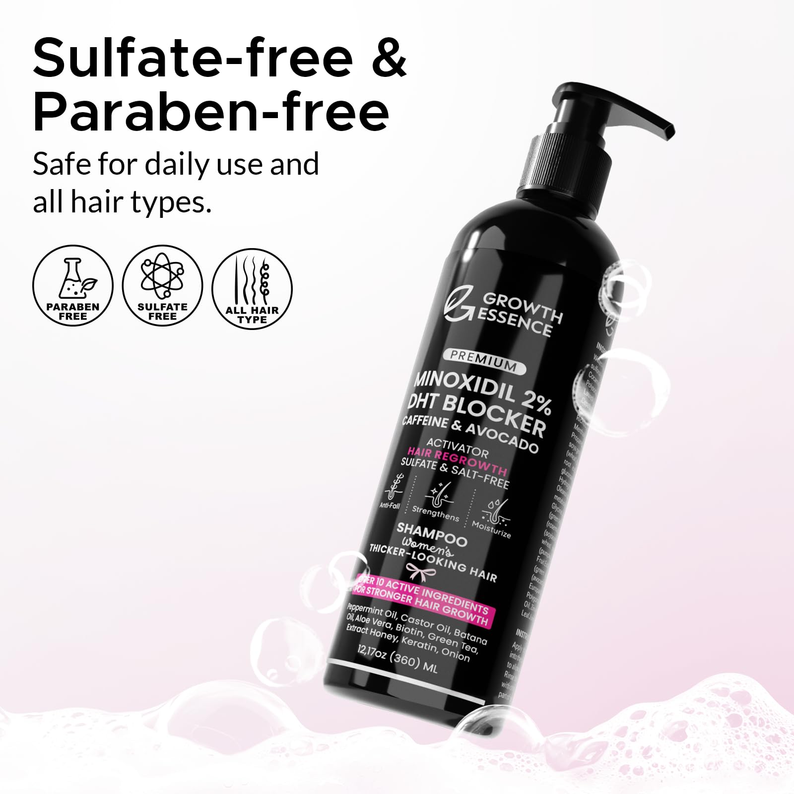 Growth Essence Shine and Smoothness for manageability and glow.