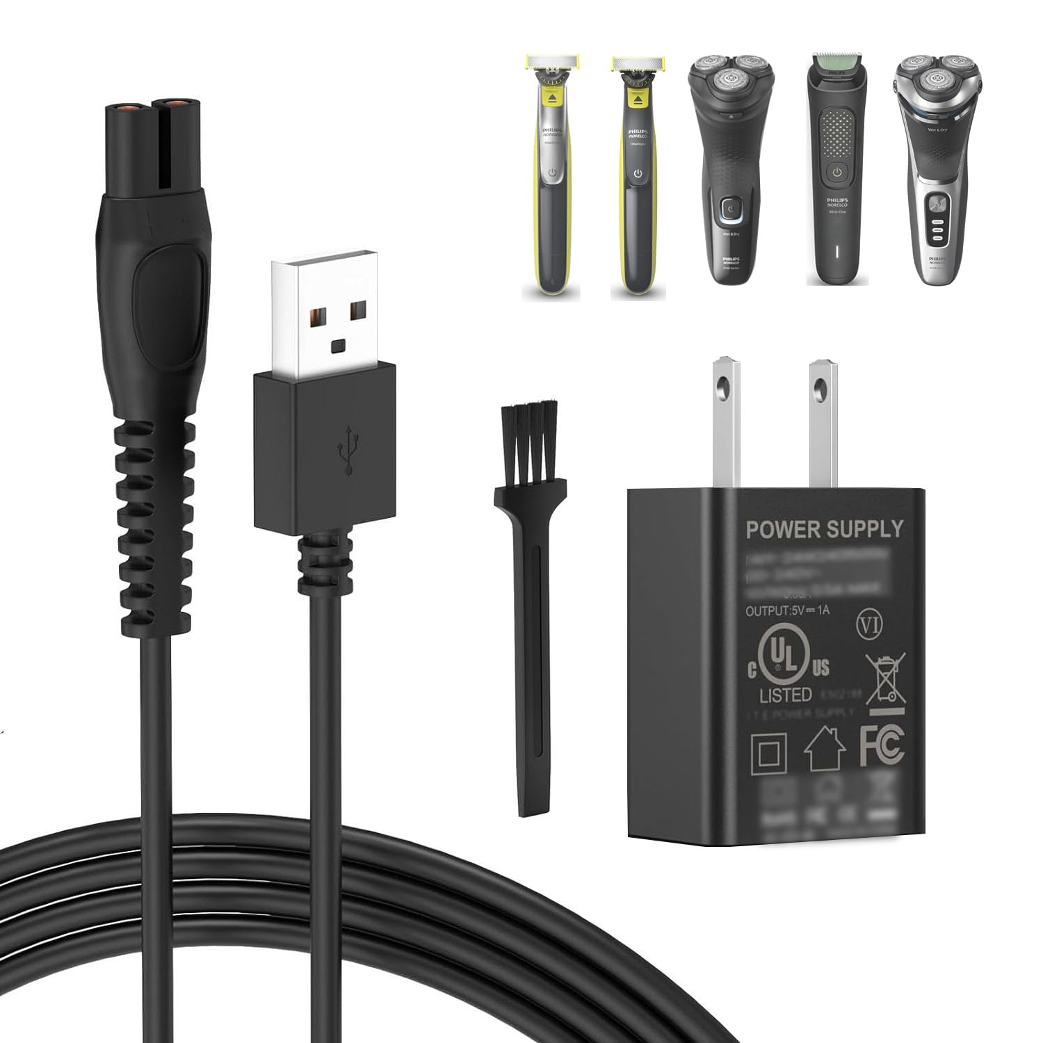 Gsojaru 5V USB charger for Philips Norelco X3001 enables quick daily charging.