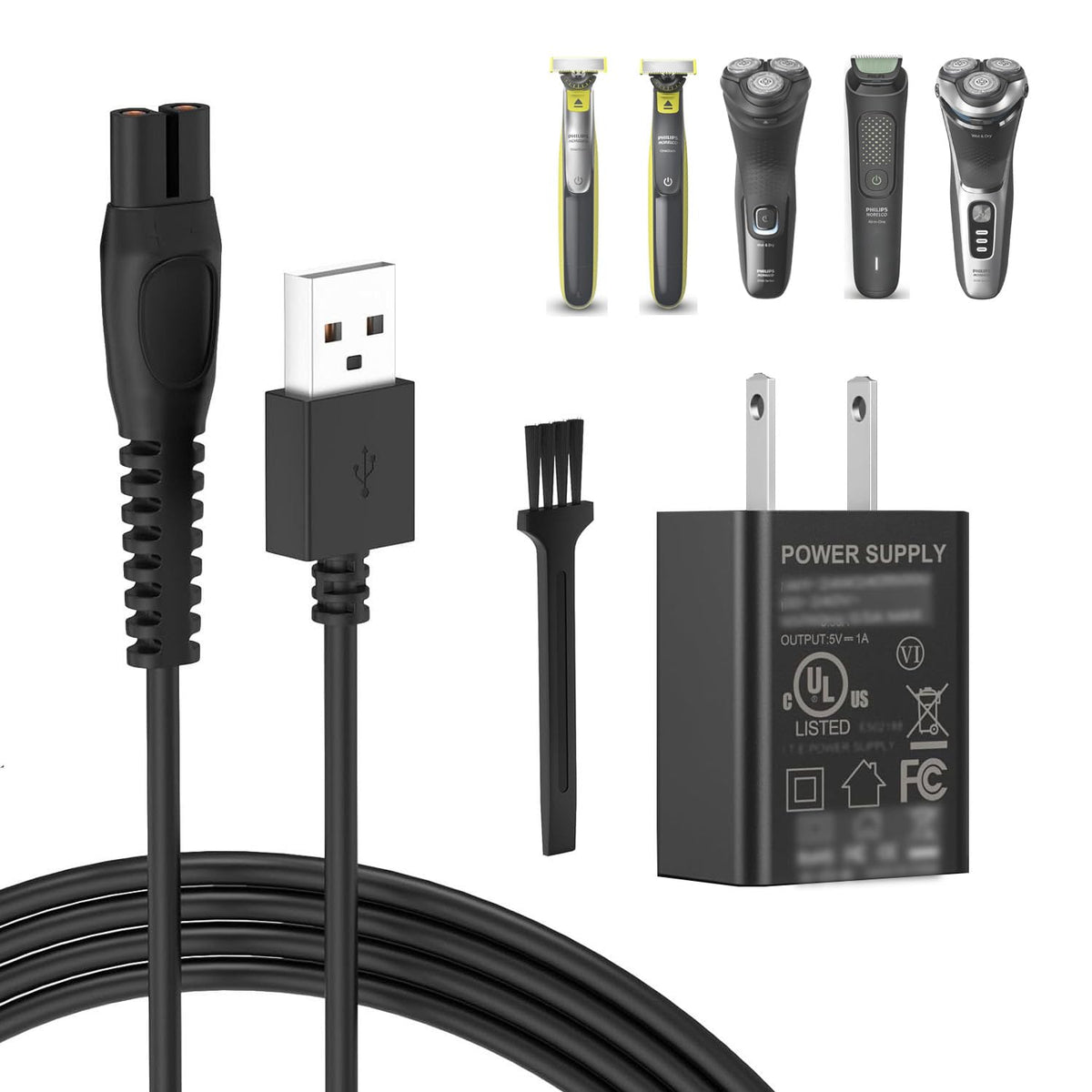 Gsojaru 5V USB charger for Philips Norelco X3001 enables quick daily charging.