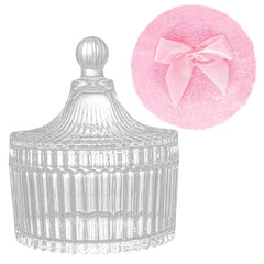 Gsteng large body powder puff with crystal-clear container for precise application.