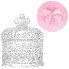 Gsteng large body powder puff beside glass container for even coverage