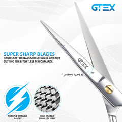 GTEX barber scissors with comb and wallet included for easy salon or home setup
