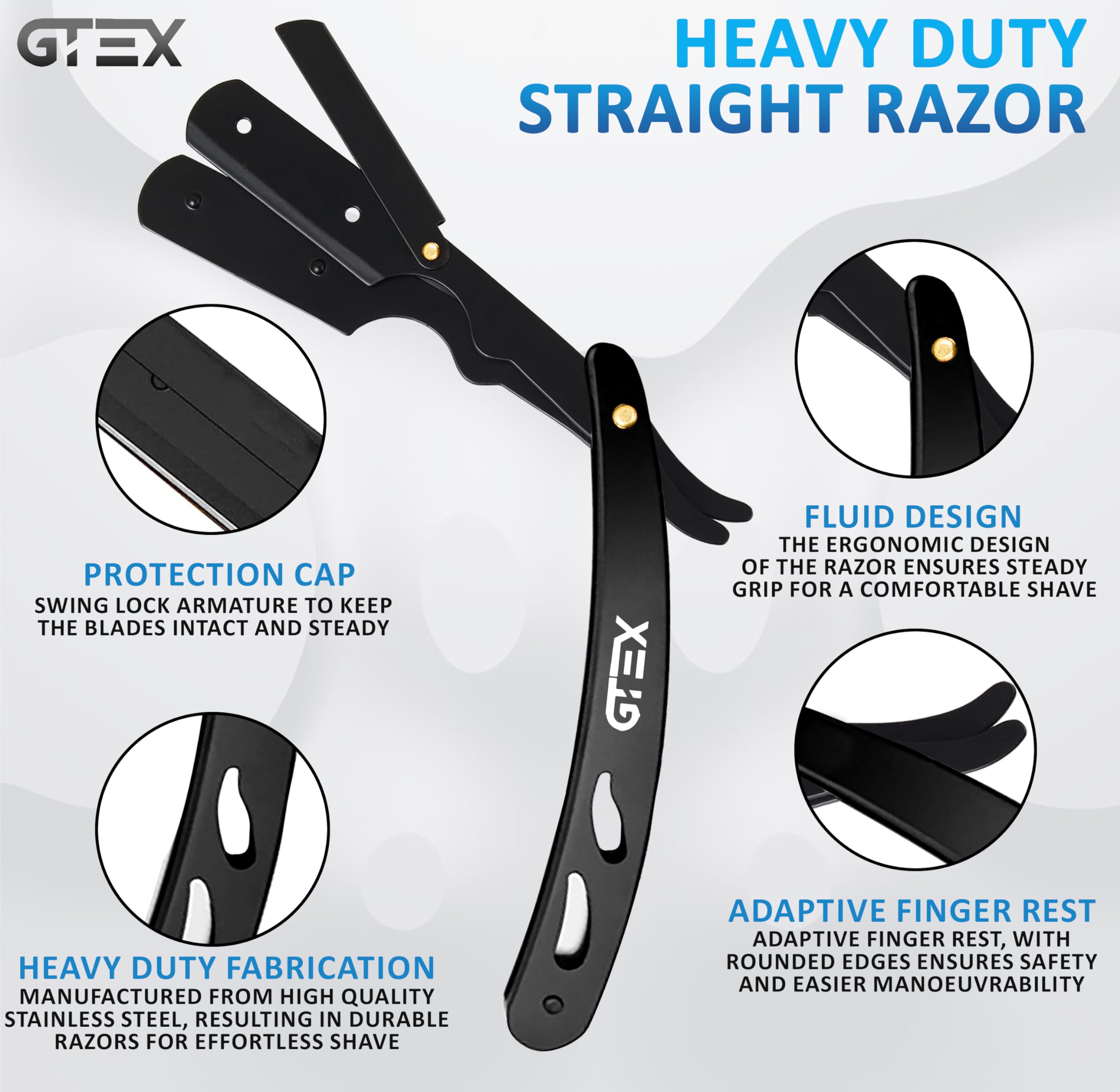 GTEX platinum-coated blades deliver durable, smooth cutting for daily grooming.