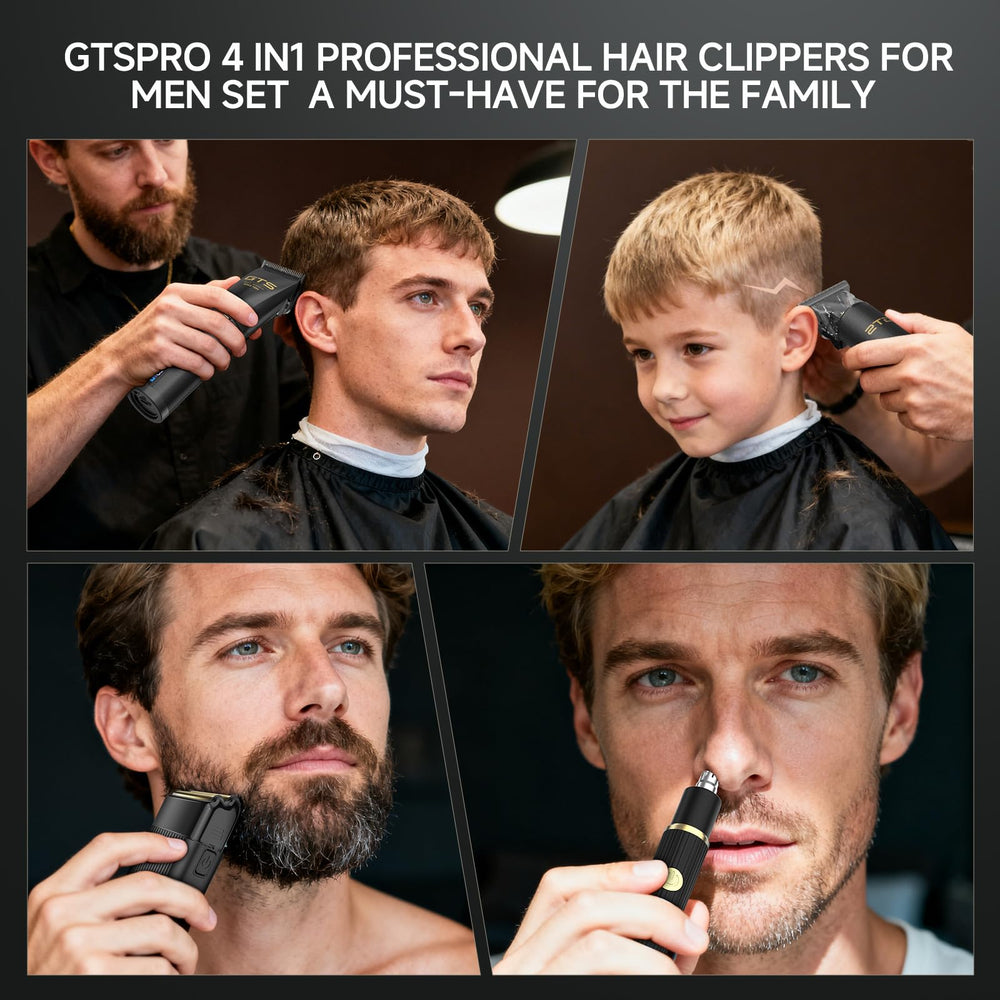 GTS PRO accessory pack including cape, brushes, and blades