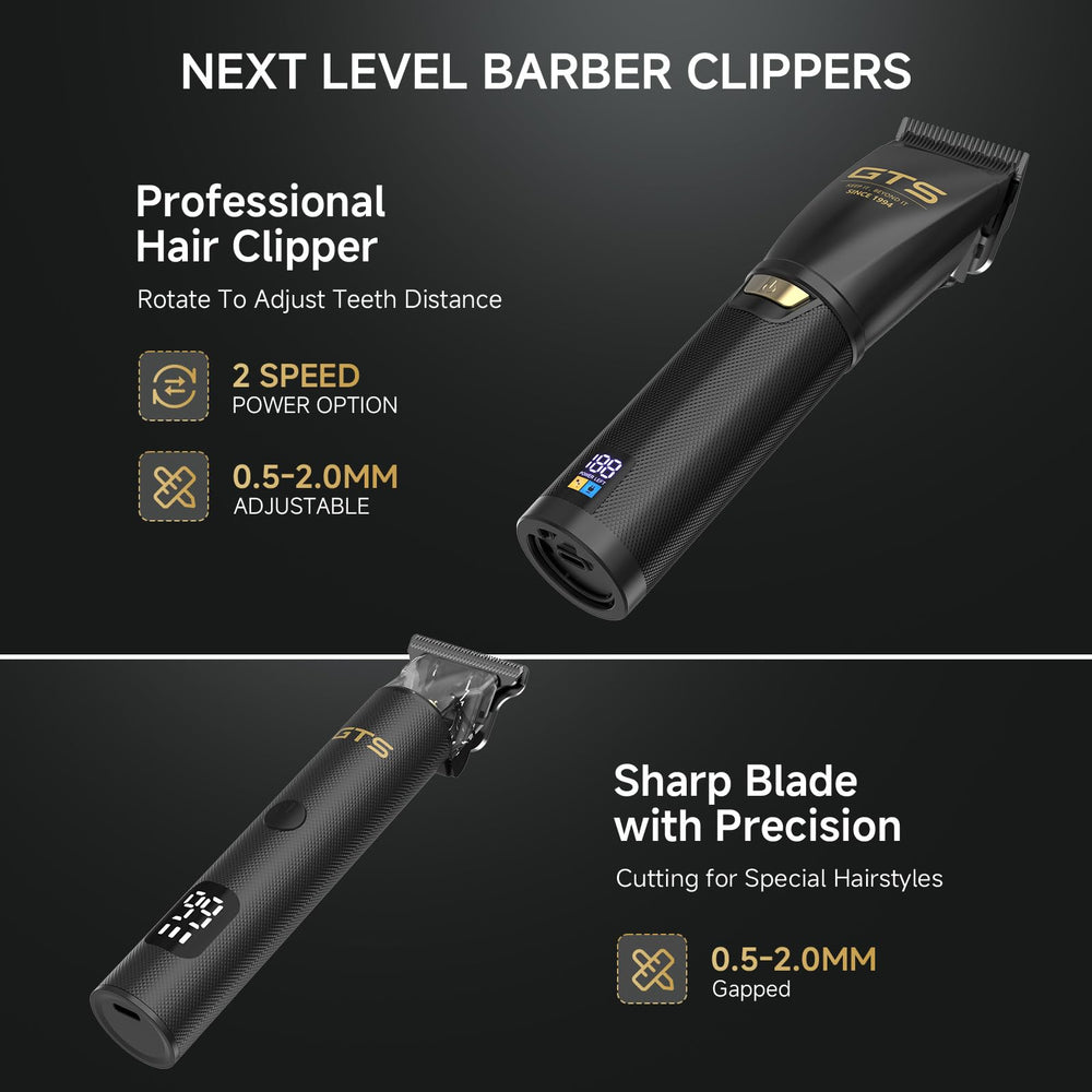 GTS PRO hair clipper blade close-up for precise fades and edges