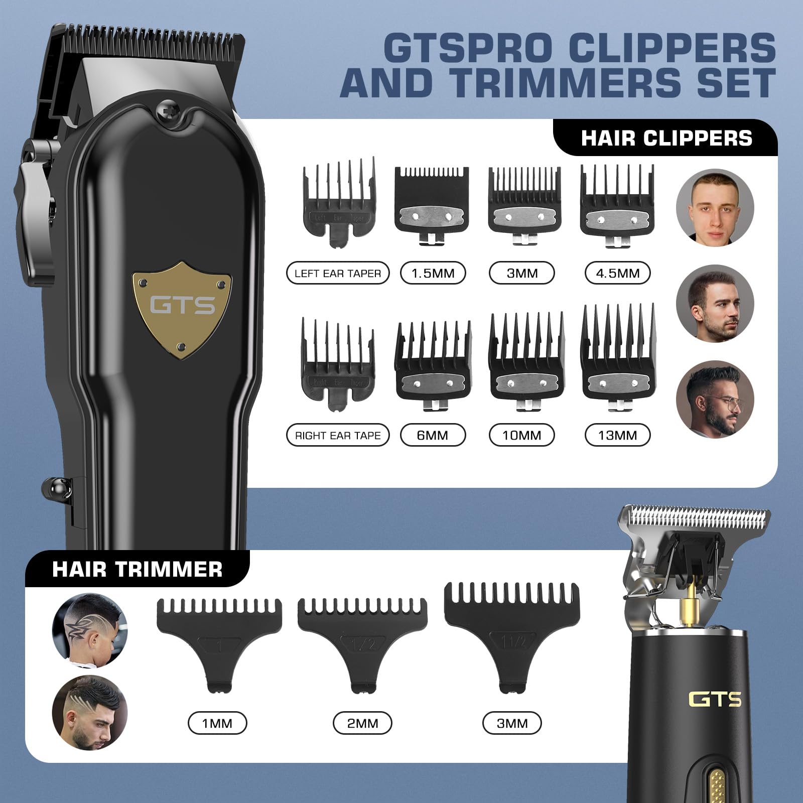 GTSPro barber cape and accessories included for complete grooming setup