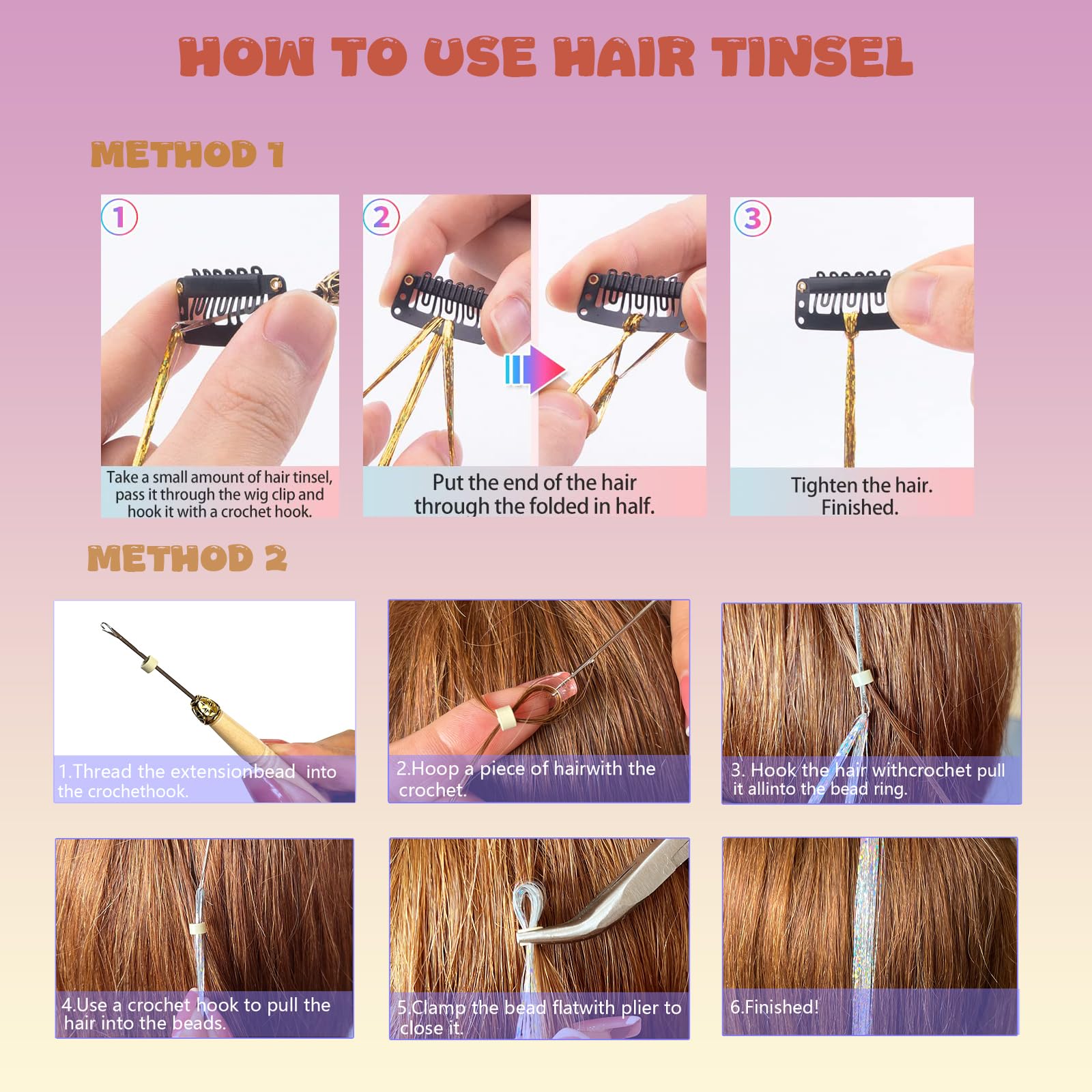 GTTUKK Hair Tinsel Kit includes multiple styling tools to support creative looks