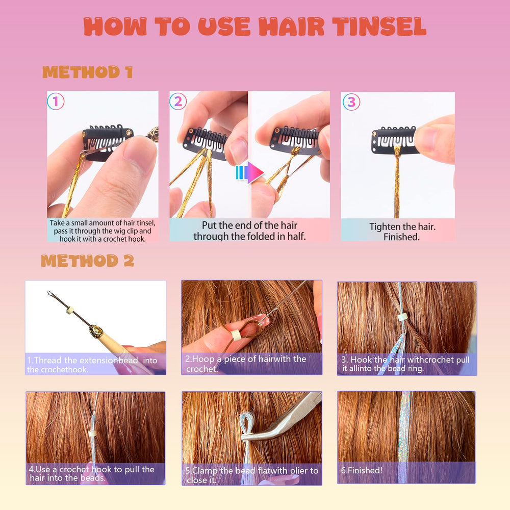 GTTUKK Hair Tinsel Kit includes multiple styling tools to support creative looks